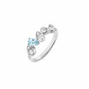 Belle Vante Joséphine Ronde d'Aigrettes Ring White Gold Aquamarine Diamond