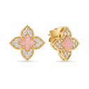 Belle Vante Venetian Princess Earrings in 18kt Yellow Gold with Diamonds and Opal