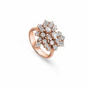 Belle Vante Pink-Gold Cocktail Ring with Diamond Clusters