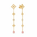 Belle Vante Princess Flower Earrings in 18kt Yellow Gold with Diamonds and Opal