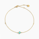 Belle Vante Cleo Pyramid Anklet Yellow Gold Sea Blue Chalcedony