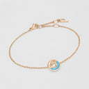 Belle Vante Medium Rose Gold Diamond Turquoise Chain Bracelet
