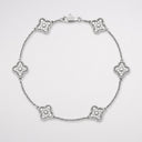 Belle Vante Sweet Alhambra 6-Motif Bracelet in 18K White Gold with Diamonds