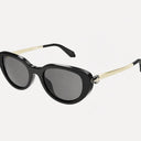 Belle Vante Ethical Serpenti Oval Acetate Sunglasses Black