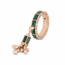 Belle Vante Art Deco Ring in 18k Rose Gold with Malachite and Diamonds