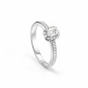 Belle Vante White Gold and Diamond Engagement Ring with Emerald-Cut Diamond