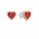 Belle Vante Pink and White Gold and Carnelian Earrings