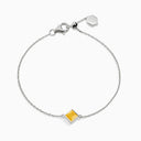 Belle Vante Small White Gold Pyramid Bracelet