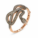 Belle Vante Snake Bangle with Black and Brown Diamonds