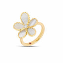 Belle Vante Jasmine Ring in 18kt Yellow Gold with Mother of Pearl and Diamonds
