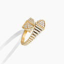 Belle Vante Cleo Rev Midi Full Diamond Ring Yellow Gold Diamond