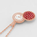 Belle Vante Perlée Secret Pendant Watch 25 mm in 18K Rose Gold with Gemstones