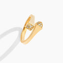 Belle Vante Cleo Gold Slim Ring with Diamond Pyramids Yellow Gold
