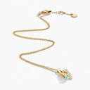 Belle Vante Cleo Diamond Huggie Pendant Yellow Gold Sea Blue Chalcedony