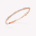 Belle Vante Spiral Pavé Diamond Bangle Rose Gold
