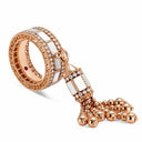 Belle Vante Art Deco Ring in 18k Rose Gold with Mother of Pearl and Diamonds