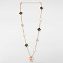 Belle Vante Magic Alhambra 15 Motifs Transformable Long Necklace in 18K Rose Gold with Mother-of-Pearl