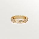 Belle Vante Maillon Panthère Two-Row Semi-Paved Wedding Ring Yellow Gold