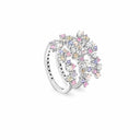 Belle Vante Diamond, Sapphire, and Opal Wrap-Around Ring in White Gold