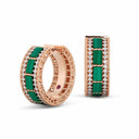Belle Vante Art Deco Earrings in 18kt Rose Gold with Malachite and Diamonds