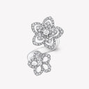 Belle Vante Wild Flower Double Diamond Ring white gold