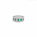 Belle Vante White Gold and Diamonds and Emeralds Ring