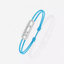 Care(s) Turquoise Cord Pavé Diamond Bracelet White Gold 0.26ct