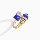 Belle Vante Cleo Rev Diamond Ring Yellow Gold Lapis Lazuli