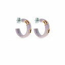 Belle Vante Cappuccino Ceramic Pink Gold and Diamond Earrings