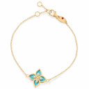 Belle Vante Princess Flower Bracelet with Diamonds and Blue Enamel