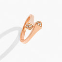 Belle Vante Cleo Gold Slim Ring with Diamond Pyramids Rose Gold