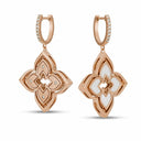 Belle Vante Venetian Princess Earrings in 18kt Gold with Diamonds and Mother of Pearl