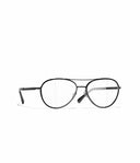 Belle Vante Pilot Eyeglasses Metal & Calfskin Black