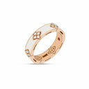 Belle Vante Love in Verona Ring in 18kt Gold with White Ceramic Enamel and Diamonds