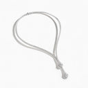 Belle Vante Cleo Full Diamond Drop Collar Channel Set Necklace White Gold Diamond