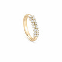Belle Vante Yellow Gold and Diamond Two-Row Half-Eternity Ring