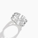 Belle Vante Avenues Asymmetrical Diamond Wrap Ring White Gold Diamond