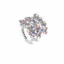 Belle Vante White Gold and Diamond Ring with Sapphires and Opals