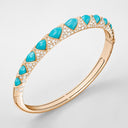 Belle Vante Medium Rose Gold Diamond Turquoise Bracelet