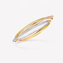 Belle Vante Triple Spiral Pavé Diamond Bangle in White, Yellow and Rose Gold