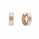 Belle Vante Love in Verona Earrings in 18kt Gold with White Ceramic Enamel and Diamonds