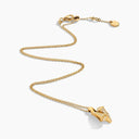 Belle Vante Cleo Full Diamond Huggie Pendant Necklace Yellow Gold Diamond