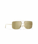 Belle Vante Pilot Sunglasses Metal Light Gold & Green