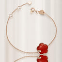Belle Vante Petit Joli Bracelet in 18k Rose Gold with Carnelian, White and Champagne Diamonds