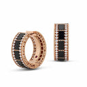Belle Vante Art Deco Earrings in 18kt Rose Gold with Black Jade and Diamonds