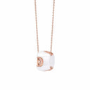 Belle Vante Pink Gold White Ceramic Necklace with Diamond
