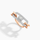 Belle Vante Empire Two-Tone Diamond Statement Open Link Ring White Rose Gold