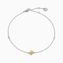 Belle Vante Cleo Pyramid Anklet White Gold Yellow Quartzite