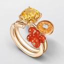 Belle Vante Medium Rose Gold Diamond Carnelian Citrine Spessartite Cocktail Ring