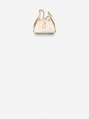 Belle Vante Small Hobo Bag Canvas, Calfskin & Gold-Tone Metal Ecru & Camel